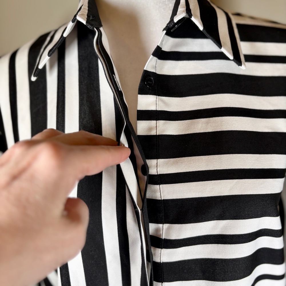 Akris Punto Striped Shirtdress Tunic Size 8 - Picture 4 of 10